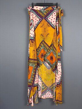 NWT Shareen Australia Boho Paisley Wrap Maxi Skirt AU 10 US 6